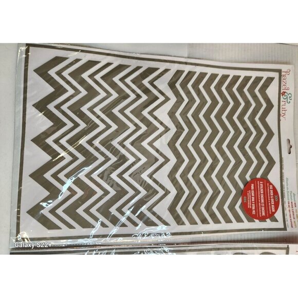Hazle and Ruby Mask Peel Away Stencil Set Chevron and Alphabet Designs For Craft - Picture 9 of 12